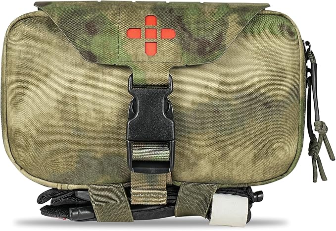 Ifak Pouch-Rapid Deployment Tactical MOLLE Trauma Kit Pouches, Quick Release Tear-Off Medical First Aid Kit Organiser with Red Immediate Identify for Emergency Surviva.