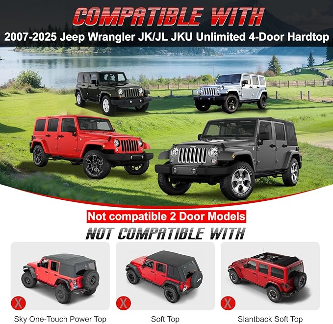 Interior Rear Trunk Cargo Rack Basket Tray Storage Luggage Carrier Fits 2007-2026 Jeep Wrangler JK JKU & JL JLU Unlimited （4 Door Hardtops）, Perfect for Jeep Wrangler JK JL Interior Rear Cargo Storage