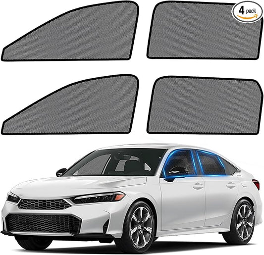 ZATOOTO Car Window Shades for Honda Civic 2022-2025, 4 Pack Honda Civic Sun Shade Side Window, Breathable Mesh Car Window Screen for Camping Napping Baby UV Protection