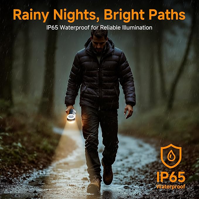 Rechargeable 21000mAh Camping Light, Telescopic Camping Lights, Collapsible Magnetic Camping Lantern with Stand IPX6 Waterproof Flashlights, Camping Lamp for Emergency, Hiking (Black)