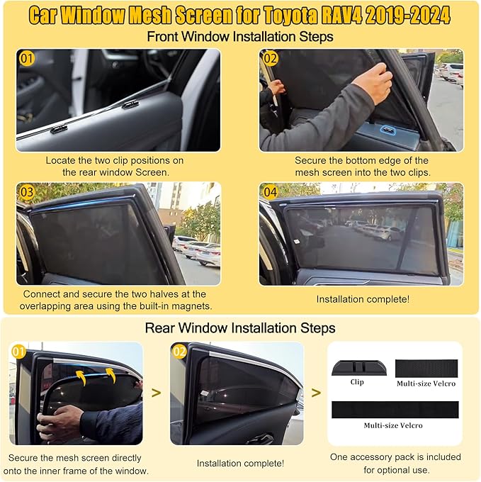 ZATOOTO Car Window Shades for Outback 2021 2022 2023 2024 Custom Fit Side Window Covers Split-Front Design Baby Sun Protection UV Block Privacy Ventilation for Camping Travel Outdoor Use