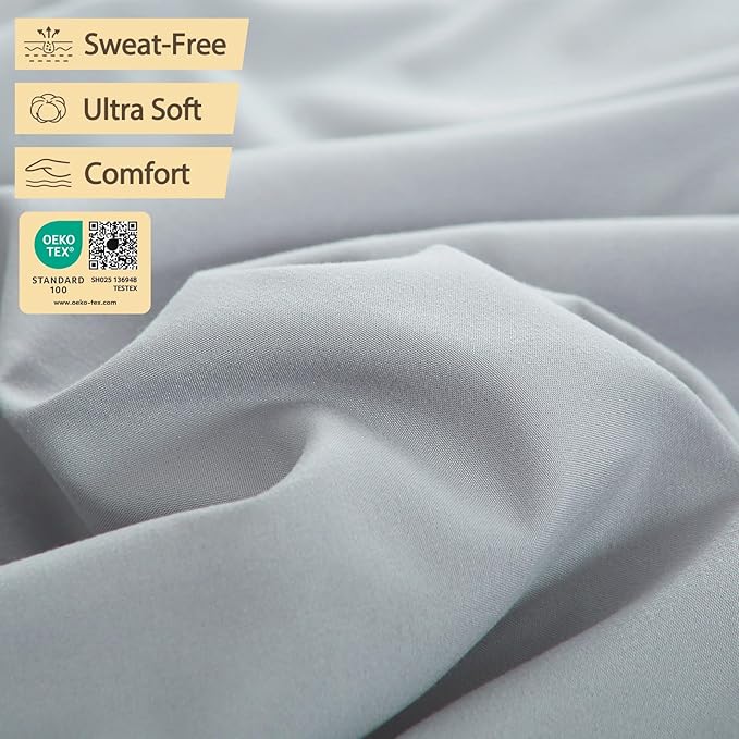 Air Mattress Sheet Set Queen Size,6 Piece Deep Pocket Bed Sheet Set for 16-24 Inch Air Bed,Easy Inflate Access,Perfect for Guest Room, RV, Camping,Gray