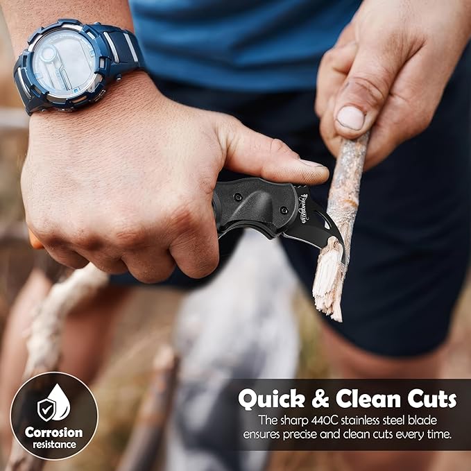 GUARDMAN Bulk 50 Pack - Stocking Stuffers for Employeese Christmas Gifts for Corporate Gifting Keychain Carabiner Pocket Knife | Folding EDC Blade with Clip | Mini Stainless Steel Utility Knife for Men | Camping, Hiking, Fishing, Survival Tool
