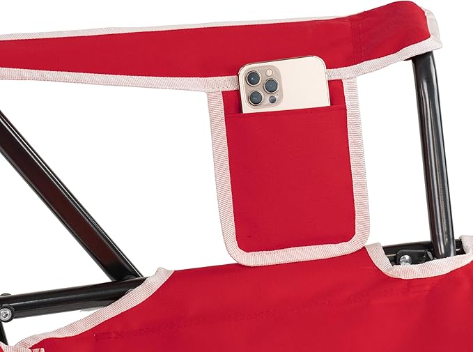 GCI Outdoor Comfort Pro Rocker Camping Chair | Portable Folding Rocking Chair with Durable Armrests & Drink Holder | Official Collegiate Licensed Sideline Sports Chair | Nebraska Cornhuskers