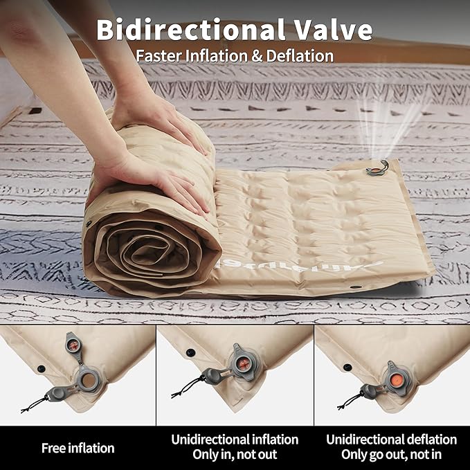 Naturehike Connectable Double Self Inflating Sleeping Pad, 2.36" Memory Foam Camping Pad, Backpacking Camping Mattress Pad for Tent, Travel, Car, Hammock