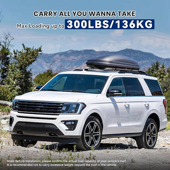 FLYCLE 300Lbs Lockable Roof Rack Cross bar Compatible with Ford Expedition/Max 2018-2026,Lincoln Navigator 2018-2024, Aluminum CrossBars Rooftop Luggage Kayaks Bicycles Snowboard Canoe Carrier