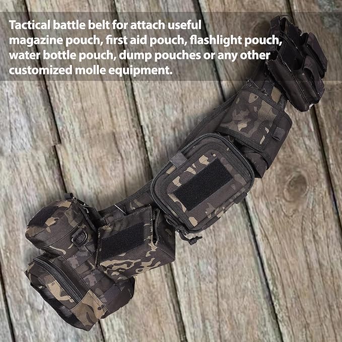 YAKEDA Tactical Battle Belt Duty Belt Law Enforcement Utility Belt Police Belt Set 5 PCS