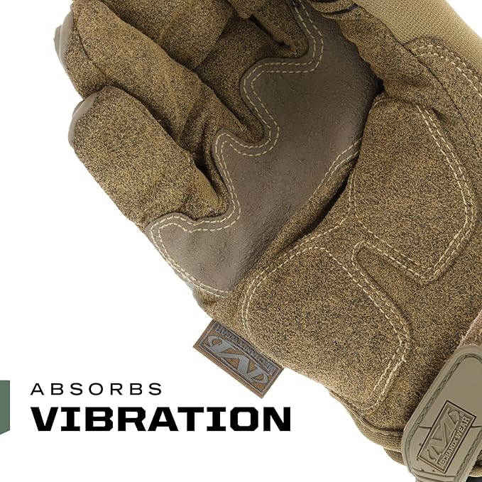 Mechanix Wear: M-Pact Tactical Gloves with Secure Fit, Touchscreen Capable Safety Gloves for Men, Work Gloves with Impact Protection and Vibration Absorption (Brown, Medium)