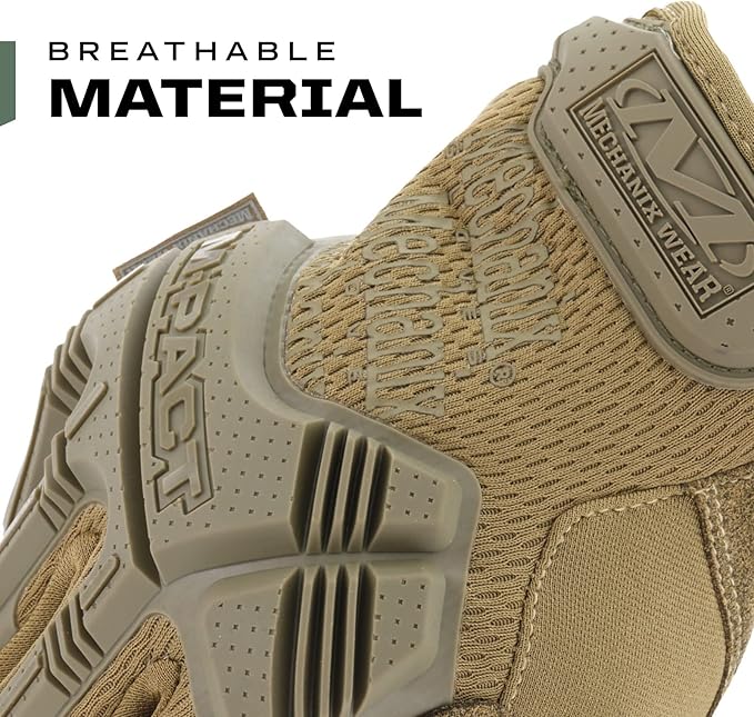 Mechanix Wear: M-Pact Tactical Gloves with Secure Fit, Touchscreen Capable Safety Gloves for Men, Work Gloves with Impact Protection and Vibration Absorption (Brown, Large)