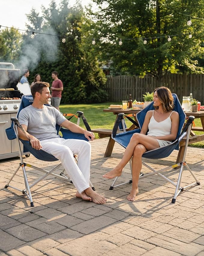 KingCamp Hammock Camping Chair, Swinging Portable Camp Chairs for Adults, 400lbs Heavy Duty Oversized Folding Rocking Chair with Adjustable Recline, Aluminum Alloy Frame for Outdoor Patio Beach Sport