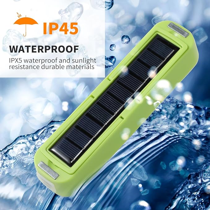 Solar Rechargeable Camping Lantern - 2000 Lumens, 4 Light Modes, Solar & USB Charging (Green)
