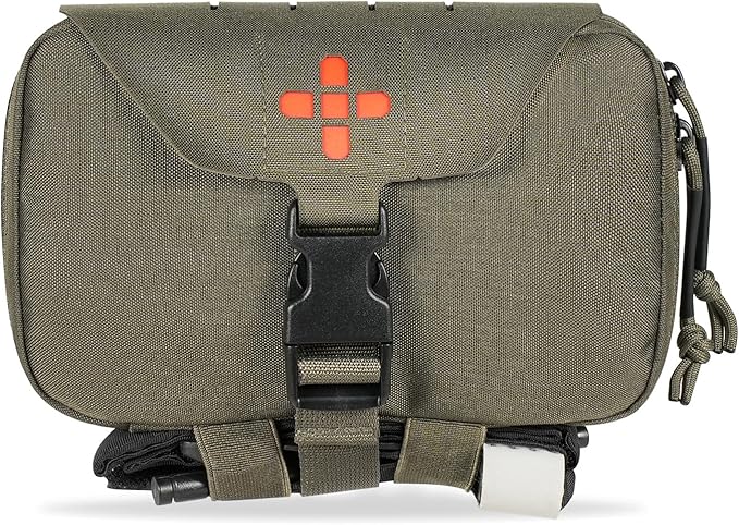 Ifak Pouch-Rapid Deployment Tactical MOLLE Trauma Kit Pouches, Quick Release Tear-Off Medical First Aid Kit Organiser with Red Immediate Identify for Emergency Surviva.