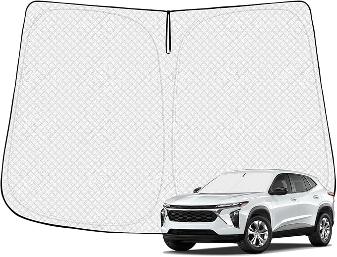 Canvcle Windshield Sun Shade for 2024-2025 2026 Chevrolet/Chevy Trax Accessories Thicken 6-Layer Front Window Sunshade Cover Sun Visor Protector Foldable Block UV Rays Keep Vehicle Cool