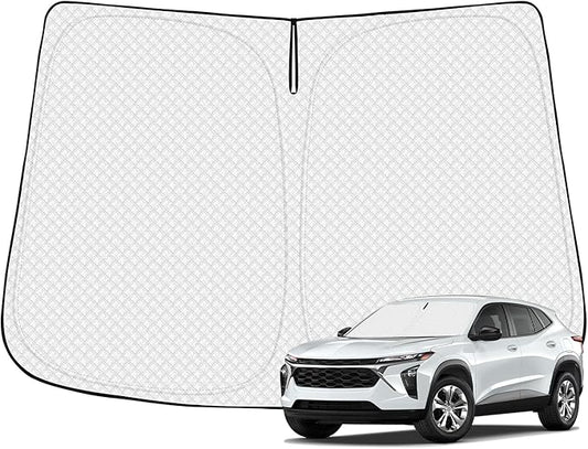 Canvcle Windshield Sun Shade for 2024-2025 2026 Chevrolet/Chevy Trax Accessories Thicken 6-Layer Front Window Sunshade Cover Sun Visor Protector Foldable Block UV Rays Keep Vehicle Cool