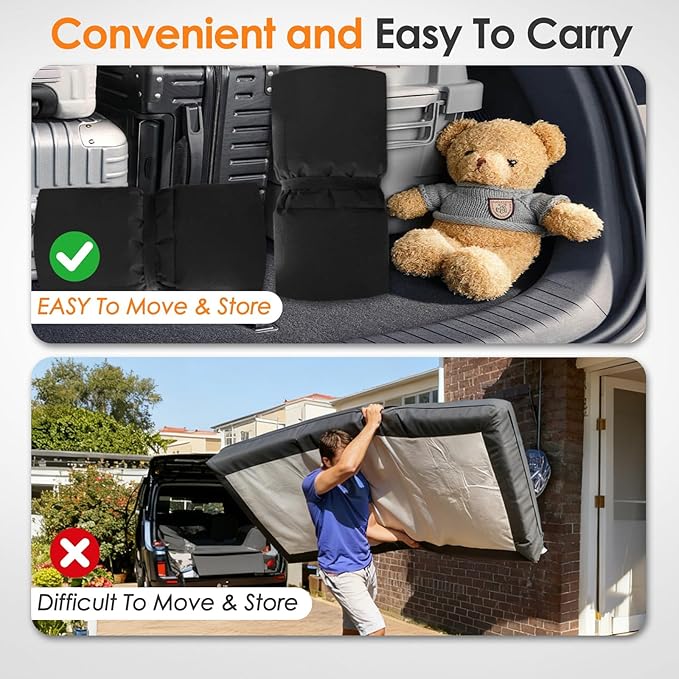 COLMERD Portable Camping Cot Mattress 80 x 36 Inches Sleeping Mat with Waterproof Anti-Slip Bottom Floor Mattress Easy to Carry for Guest Tent Lawn Yard Camping Cot Easy to Store