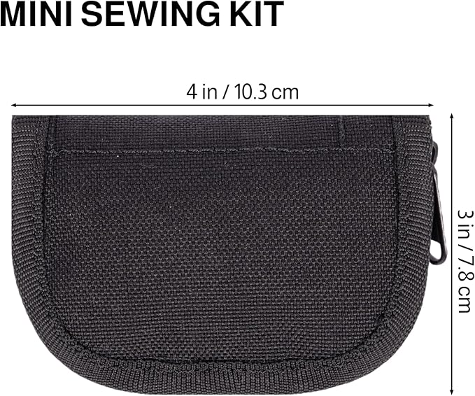 Military Sewing Kit, Marine Corps Deluxe Survival Sew Kit for Men or Women, Mini Repair Sewing Tools with Zipper in Durable Nylon Case, Portable for on The Field Use, Army Button Sewing Kit (Black)