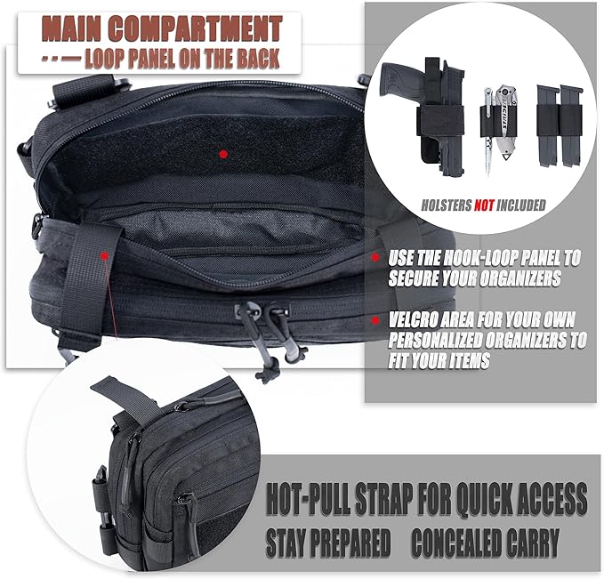 Tactical Chest Rig Bag Concealed Carry CCW Pack Molle Pouch IFAK EMT Medical Organizer for Outdoor Hunting Shooting Hiking with Quick Release Harness