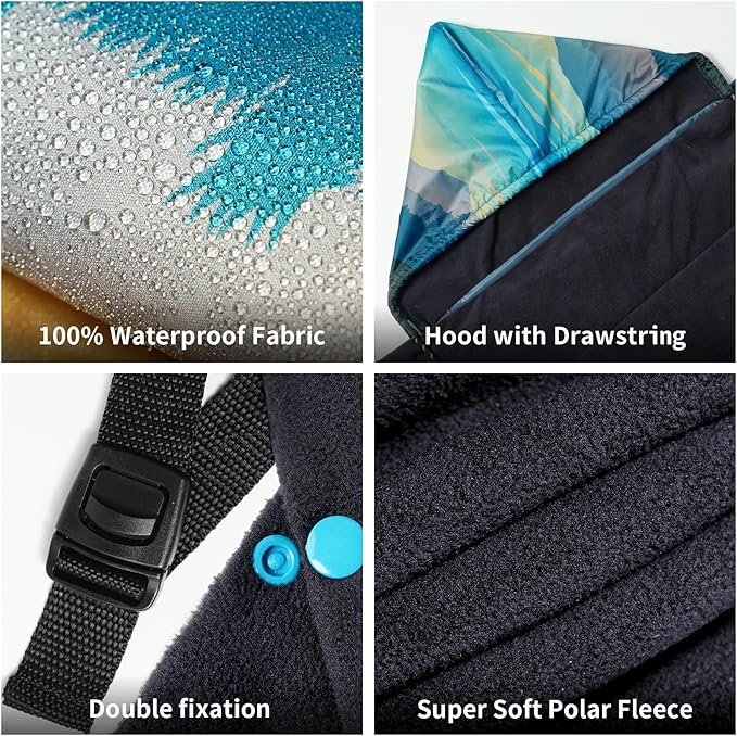Waterproof Stadium Blanket, Fleece Camping Blanket Wearable Soft Warm Camp Blanket for Outdoor Camping, Picnic, Stadium, Sports, Beach, Car