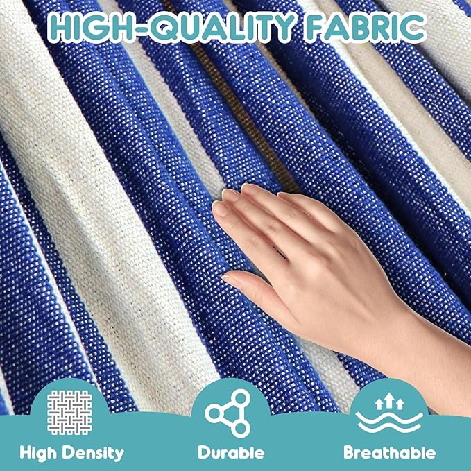 Anyoo Garden Cotton Hammock Comfortable Fabric Hammock with Spreader Bar Sturdy Hammocks Up to 450lbs Portable Lightweight Hammocks with Travel Bag for Camping Outdoor/Indoor Patio Backyard