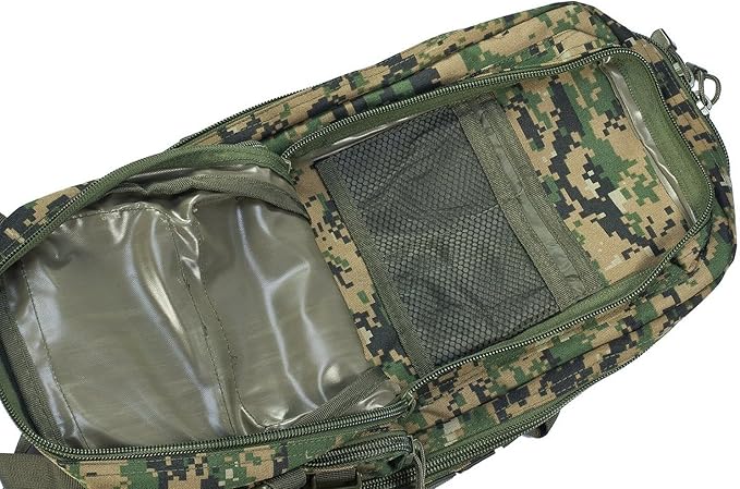 Mil-Tec Unisex Assault Pack - Rugged Durable Lightweight Ergonomic Versatile Tactical Outdoor Camping Hiking Backpack with Adjustable Padded Shoulder Straps & MOLLE Loops, Digital Woodland Camo, 20L