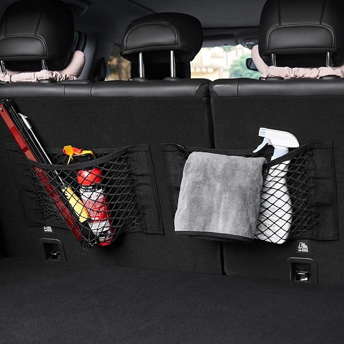 Universal Mesh Cargo Net Storage Net Wall Sticker Organizer Pouch Bag Storage Mesh Net for Car Trunk Storage Add On Organizers for Car Truck (15" x 9.5"(4 Packs))