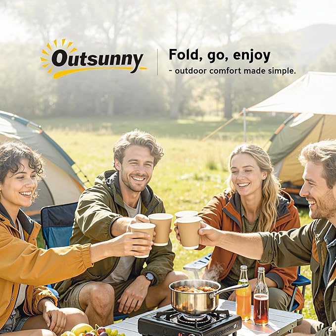 Outsunny 3ft Portable Camping Table with Storage Bag, Adjustable Height Aluminum Small Folding Table, Lightweight Picnic Table with Carry Bag for Outdoor Picnic BBQ Backyards Beach, Black