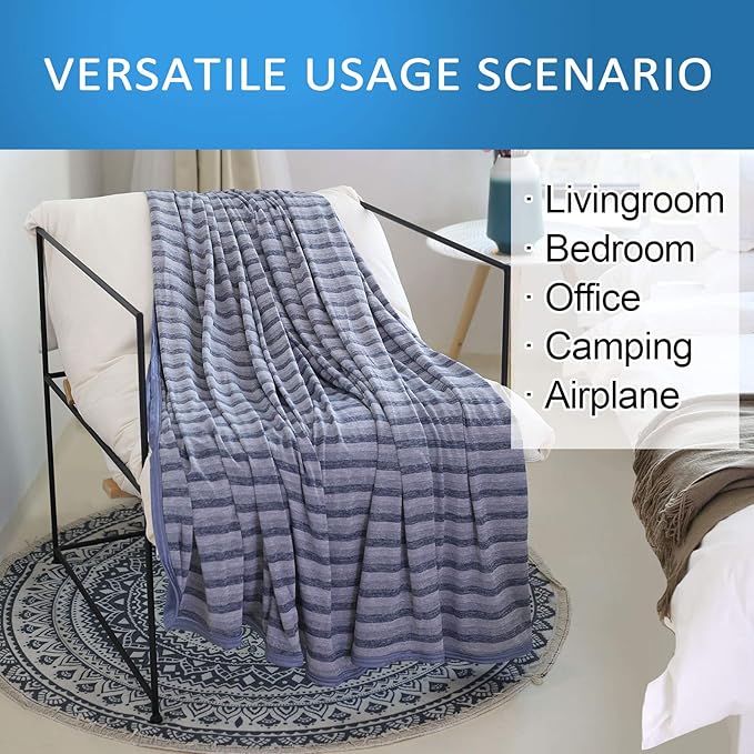 Ailemei Direct Cooling Blanket for Hot Sleepers, Double Sided Cold Effect, Queen Size Lightweight Breathable Summer Large Big Blankets for Bed, Transfer Heat to Keep Body Cool Night Sweats, 90"x90"