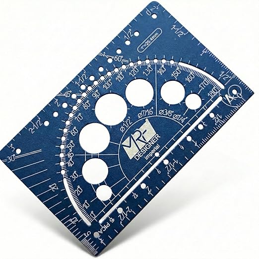 Designer – 15-in-1 Credit Card Multitool Ruler – Aluminium Wallet Multitool Card for Architects, Engineers & Designers – Pocket Multi Tool, Dual Scale, TSA Approved