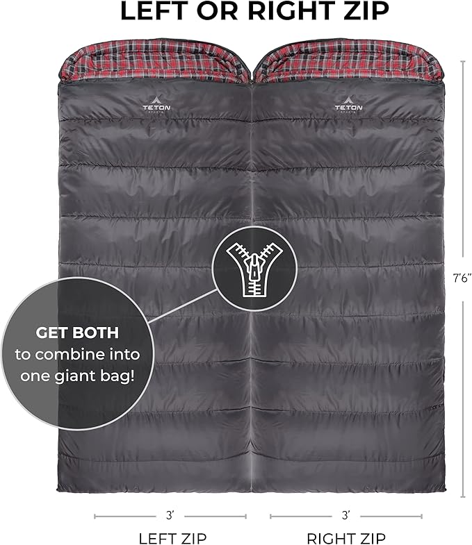 Teton Celsius XL, 25F, 20F, 0F Degree Sleeping Bags, All Weather Warm Sleeping Bag for Adults and Kids, Camping Season, Compression Sack Included