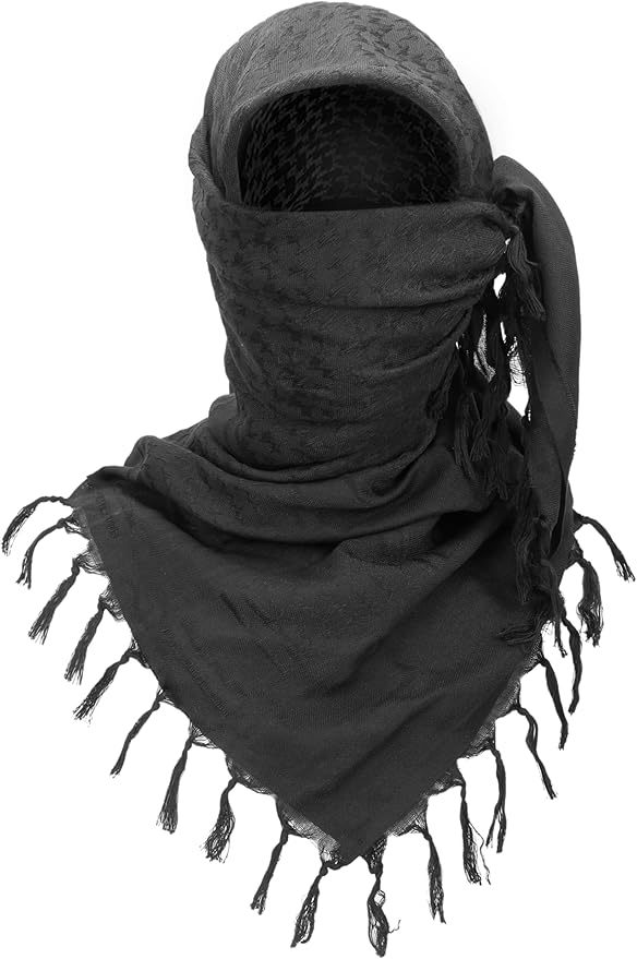 Luxns Military Shemagh Tactical Desert Scarf / 100% Cotton Keffiyeh Scarf Wrap for Men And Women