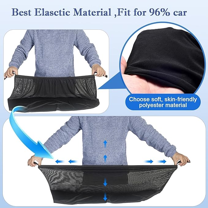 Yayalovehomee Car Rear Side Window Shades, Breathable Mesh Car Window Screens Covers Net for Camping, Fit 95% of Passenger Cars, UV Protection,Anti-Sun Glare, Privacy Protection