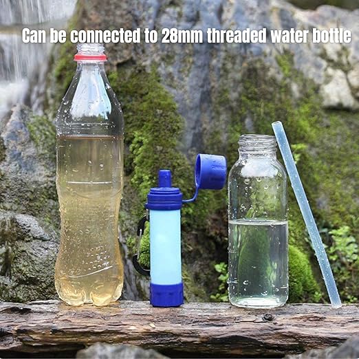 Portable mini Water Filter, Personal Filter Straws for Drinking Survival, Portable Water Purifier for Camping,Hiking,Emergency Survival Water Straws, ultrafiltration Membrane Water Filter.