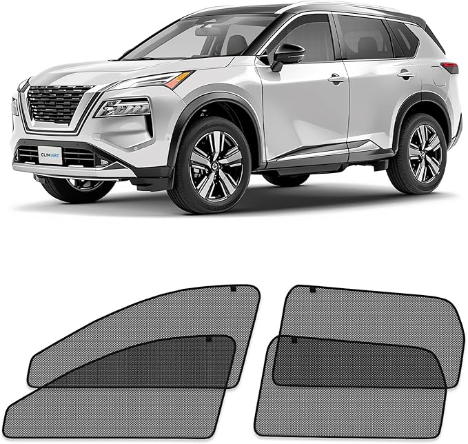 CLIM ART Magnetic Car Window Shades for Nissan Rogue 2021-2026 –Custom-Fit Sun Blocker Curtains, Side Window Covers, Essential Car Accessories for Camping, Baby and Privacy Protection - MS0111