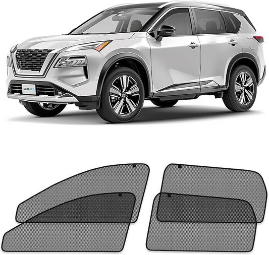 CLIM ART Magnetic Car Window Shades for Nissan Rogue 2021-2026 – Custom-Fit Sun Blocker Curtains, Side Window Covers, Essential Car Accessories for Camping, Baby, and Privacy Protection - MS0233