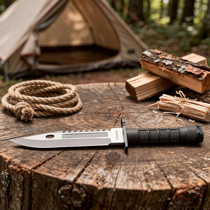 SZCO Supplies 13" M-9 Bayonet Military Style Tactical Saw Back Knife,Green/Black
