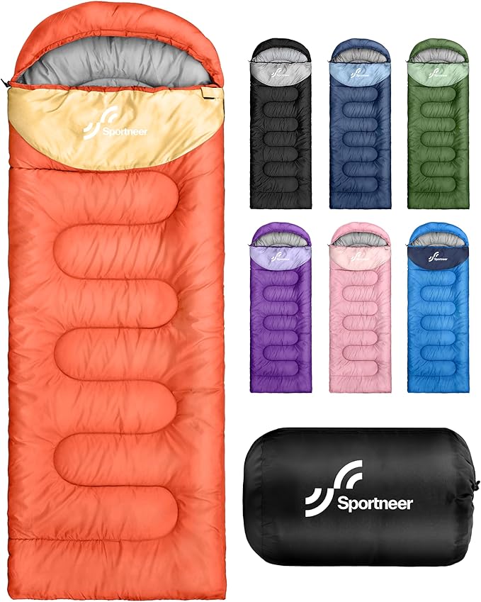 Sportneer Sleeping Bag for Adults & Kids, Cold Weather & Warm Waterproof Camping Sleeping Bag, Compact Portable for Camping Hiking & Travel