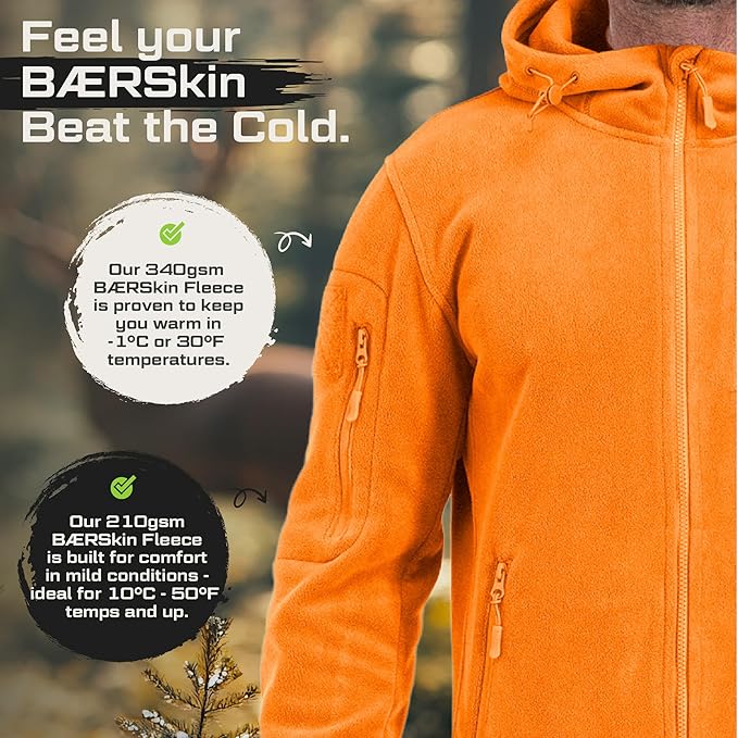 Baerskin Tactical Hoodie Jacket for Men 4.0 - Military Style Fleece Sweater for Cold, Rain, Wind or Snow