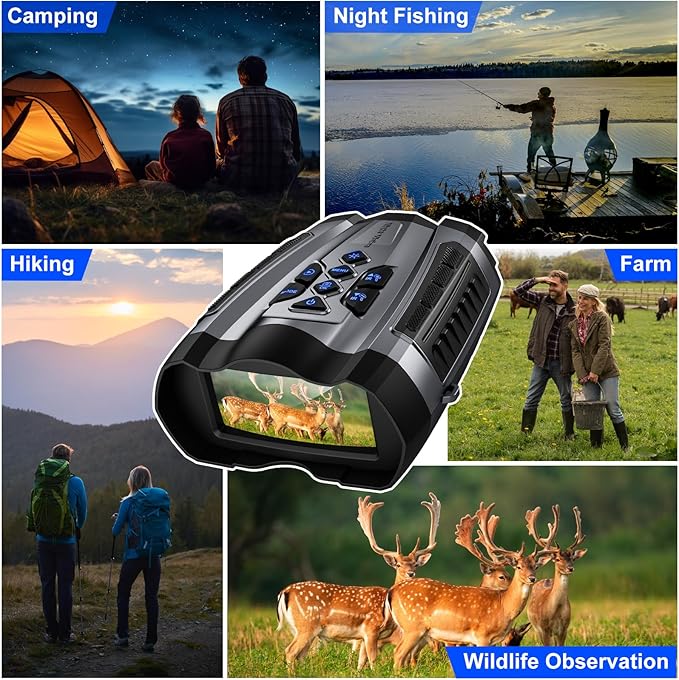 Night Vision Goggles,4K Night Vision Binoculars for Adult with 5000mAh Rechargeable Battery,16X Digital Zoom,3.5" HD Screen and 1000FT Viewing Range,32GB TF Card for Photo and Video,Ideal Gift for Men