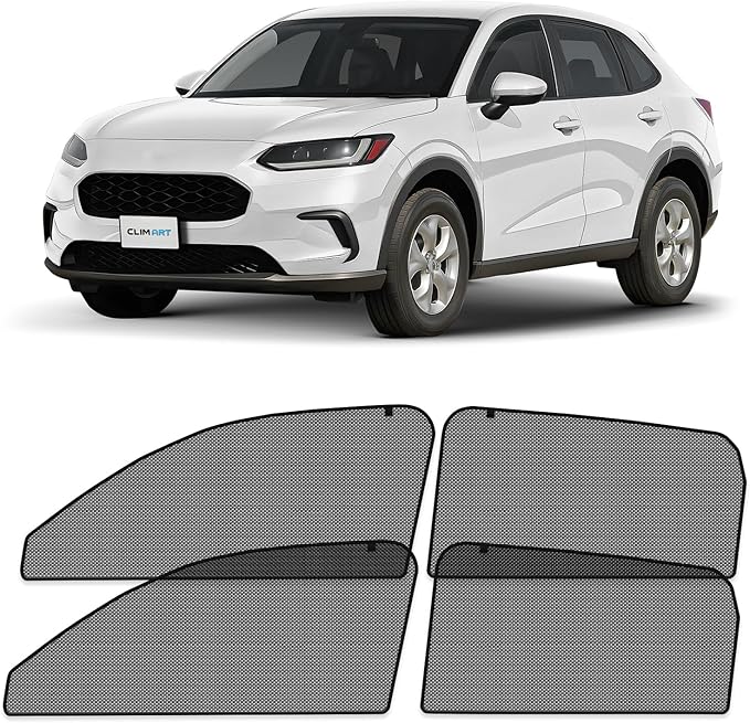 CLIM ART Magnetic Car Window Shades for Honda HR-V 2023-2026 – Custom-Fit Sun Blocker Curtains, Side Window Covers, Essential Car Accessories for Camping, Baby, and Privacy Protection - MS0158
