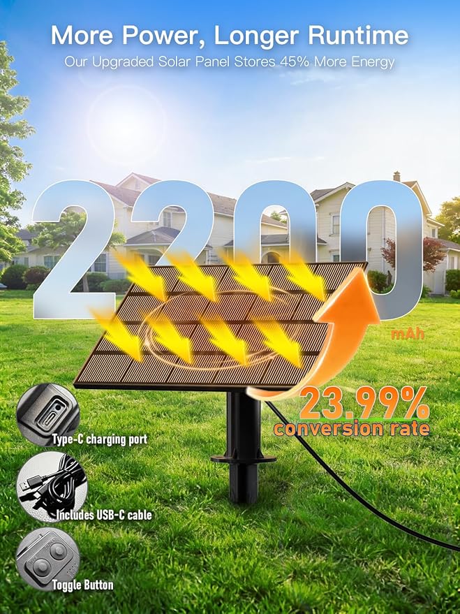 50FT Solar String Lights Outdoor Waterproof, 18+1 LED Solar Powered Lights with Remote Control, 3 Light Modes & Dimmable, USB-C Charging for Patio, Backyard, Garden, Camping