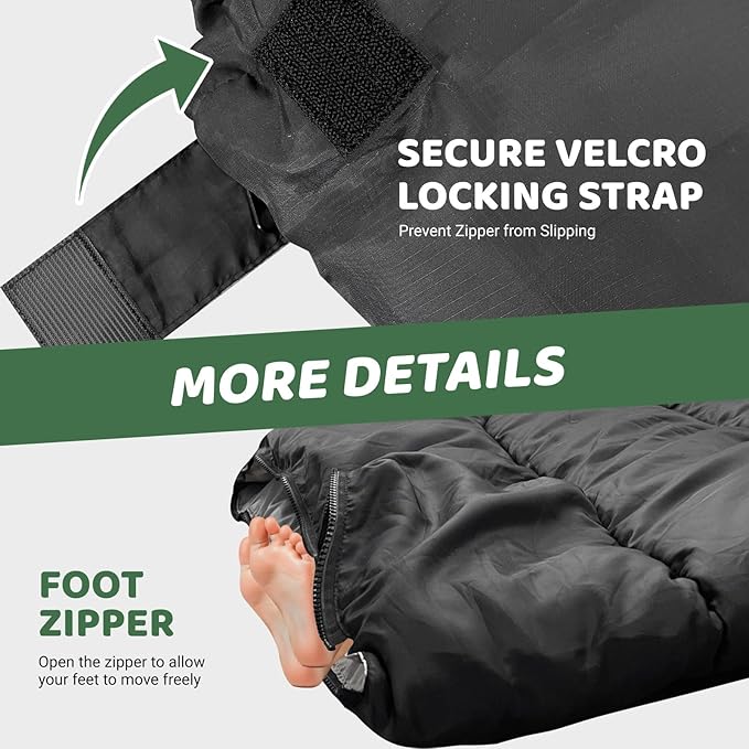 KINGROCK Sleeping Bags for Adults Backpacking Lightweight Waterproof- Cold Weather Sleeping Bag for Adults for Warm Camping Hiking Outdoor Travel with Compression Bags