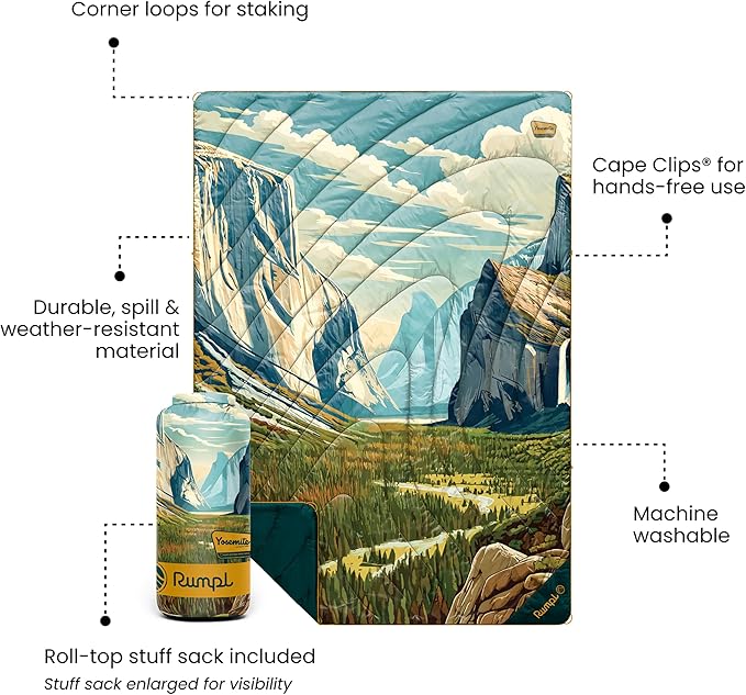 Rumpl Original Puffy National Park Blanket for Camping and Outdoors, Yosemite - V3