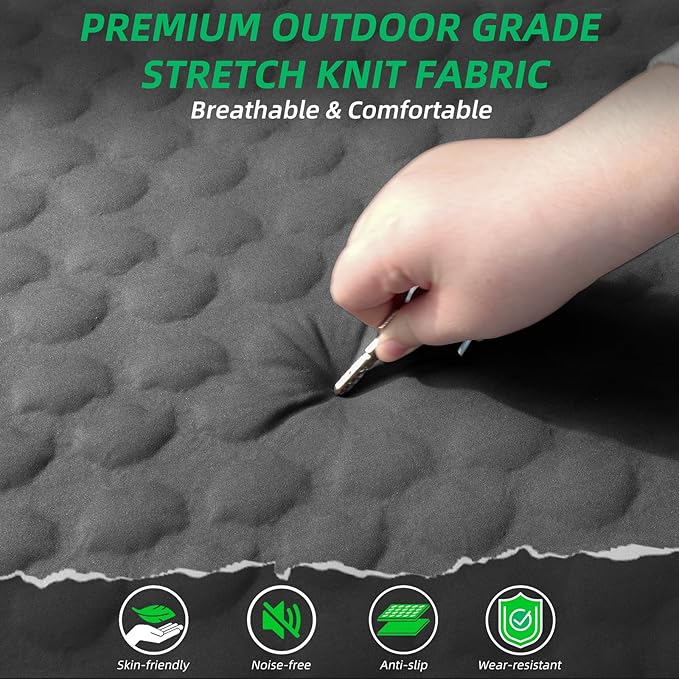 Self Inflating Sleeping Pad with Electric Pump, 3.15" Ultra-Thick Memory Foam Camping Sleeping Mat with Pillow, 9.5 R-Value Insulated Camping Pad Mattress for Travel Car Tent (Grey-4Inches)
