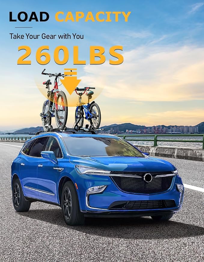 Tuyoung All Aluminum Roof Rack Cross Bars Compatible with Buick Enclave 2018-2024 (with Flush Side Rails), 260lbs Lockable Heavy Duty Roof Rails Crossbars Cargo Carrier Luggage Kayak Accessories