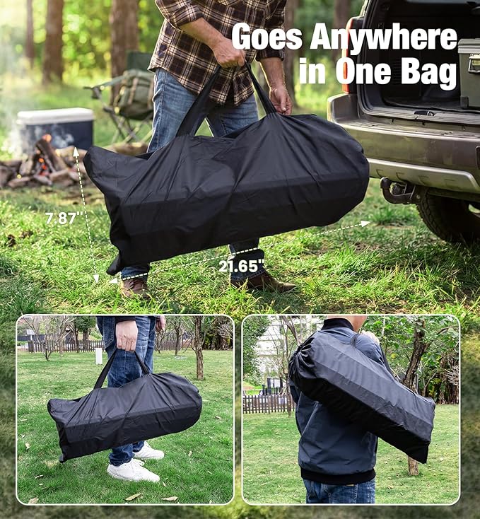 Folding Camping Table, 37.4" Aluminum Roll Top Table Lightweight, Adjustable Height Outdoor Table with Storage Mesh & Carry Bag, Portable Camp Gear for Picnic Tailgate BBQ, Black
