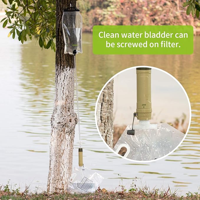 miniwell Gravity Water Purifier Straw Fairly Light and Easily Packed. Multi Use for Group Camping and Famliy Emergency Prepardness