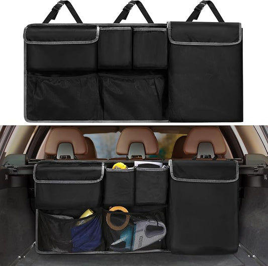 XHRING Car Trunk Organizer Storage Backseat Hanging Organizer Bag for Chevy/Chevrolet Equinox Traverse Trax Tahoe Trailblazer Blazer Suburban LS LT LTZ Premier SUV Accessories 2000-2025 2026