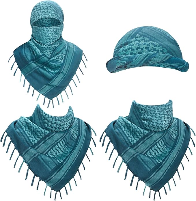 Explore Land Cotton Shemagh Keffiyeh Tactical Desert Scarf Neck Head Wrap with Tassel for Men Women