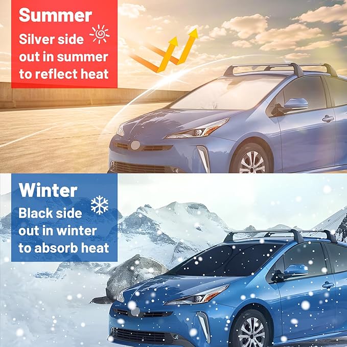 Car Window Shades for Mazda CX-30 2019-2026, Custom Fit Front Windshield Sunshade, Foldable Reflective Sun Shield with Steering Wheel Cover, UV Protection for Car Interior