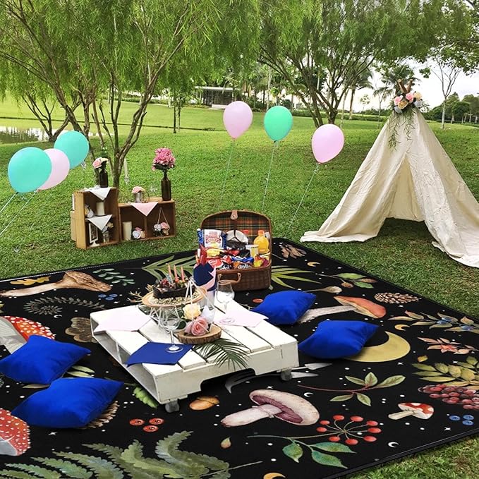 Supfitness Extra Large Picnic Blankets Waterproof Foldable (60 "x 80") Beach Blanket Waterproof Sandproof,3-Layer Thicking Mat Outdoor Packable Camping Blanket